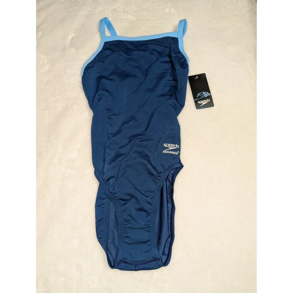 Speedo Endurance+ Flyback Training Swimsuit Navy Blue 819016317 Size‎ 28